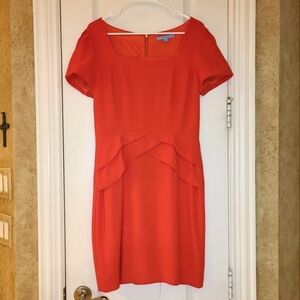 Antonio Melani Short Sleeve Tulip Dress Poppy Red Orange Size 8